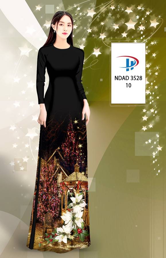 Vải Áo Dài Phong Cảnh Giáng Sinh AD NDAD3528 15